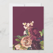 Bourgogne | Blush Floral Girl Virtual Baby shower Kaart (Achterkant)