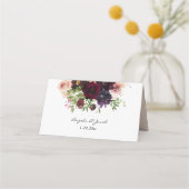 Bourgogne & Blush Floral - Roze Plaatskaartje (Achterkant)