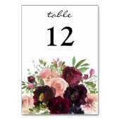 Bourgogne & Blush Floral - wit 3 Kaart (Voorkant)