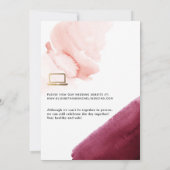 Bourgogne & Blush Geometric Online Virtual Weddens Kaart (Achterkant)