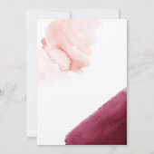 Bourgogne & Blush Geometrisch Verminderd Bruiloft  Aankondiging (Achterkant)