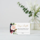 Bourgogne blush gouden bloemenluier loterij kaarte informatiekaartje (Staand voorkant)