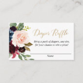 Bourgogne blush gouden bloemenluier loterij kaarte informatiekaartje (Voorkant)