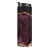 Bourgogne Blush Gouden Folie Agaat Marmer Bruidsme Thermosbeker (Geroteerd rechts)