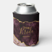 Bourgogne Blush Gouden Folie Agaat Marmer De Bruid Blikjeskoeler (Blikje Achterkant)