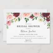 Bourgogne Blush Herfst Bloemen Vrijgezellenfeest Kaart (Voorkant)