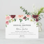 Bourgogne Blush Herfst Bloemen Vrijgezellenfeest Kaart (Staand voorkant)