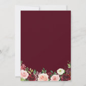 Bourgogne Blush Herfst Bloemen Vrijgezellenfeest Kaart (Achterkant)
