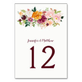 Bourgogne Blush Mauve Saffraan Bloemboeket Kaart (Achterkant)