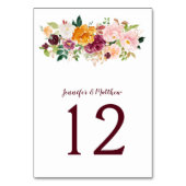 Bourgogne Blush Mauve Saffraan Bloemboeket Kaart (Voorkant)