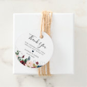 Bourgogne Blush Navy Bloemen Boeket Bruiloft Bedankjes Labels (In situ)