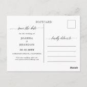 Bourgogne Blush Navy Bloemenluifel Save the Date Briefkaart (Achterkant)