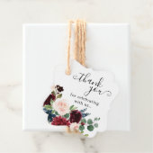 Bourgogne Blush Navy Bloesem Vrijgezellenfeest Bedankjes Labels (In situ)