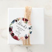 Bourgogne Blush Navy Bloesem Vrijgezellenfeest Bedankjes Labels (In situ)