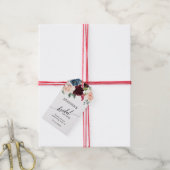 Bourgogne Blush Navy Bloesem Vrijgezellenfeest Cadeaulabel (Met Touw)