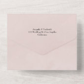 Bourgogne, Blush & Navy Floral Wine Tasting Wedden All In One Uitnodiging (Achterkant)