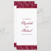 Bourgogne Blush Pink Damask Swirl Wedding Program Programmakaart (Voorkant / Achterkant)