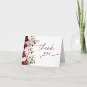 Bourgogne Blush Pink Flowers Vrijgezellenfeest Bedankkaart (Voorkant)