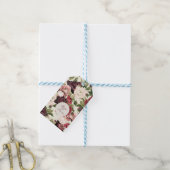 Bourgogne & Blush Pioenrozen Boeket Cadeaulabel (Met Touw)
