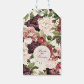 Bourgogne & Blush Pioenrozen Boeket Cadeaulabel (Achterkant)