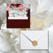 Bourgogne Blush Roze Bloem Quinceañera Kaart