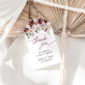 Bourgogne Blush Roze Bloemen Douche Bedankt Cadeaulabel