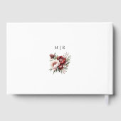 Bourgogne Blush Roze Bloemen Huwelijk Gastboek Gastenboek (Achterkant)