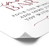 Bourgogne Blush Roze Bloemen Mimosa Bar Douche Tek Poster (Hoek)