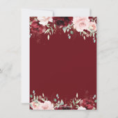 Bourgogne Blush Roze Bloemen Recept voor Bruid Kaa Bedankkaart (Achterkant)