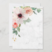 Bourgogne Blush Roze Goud Bloemen Kaart (Achterkant)