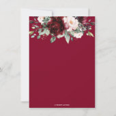 Bourgogne Blush Rozen Bloemrecept voor bruid Kaart (Achterkant)