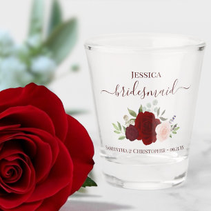 Bourgogne Blush Rozen Elegant Bruidsmeisje bruilof Shot Glas