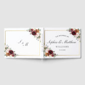 Bourgogne Blush Rust Sinaasappel Bloemen Groen Bru Gastenboek (Volledig)