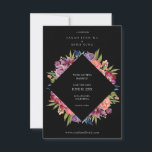 Bourgogne Blush Tropische Bloemen Bruiloft- Zwart Save The Date<br><div class="desc">Stuur een bewaar de datumkaart om uw gasten klaar te maken om te vieren met deze tropische bordeaux,  lavendel (paarse) & bloesem bewaar de datumkaart. In het zwart.</div>