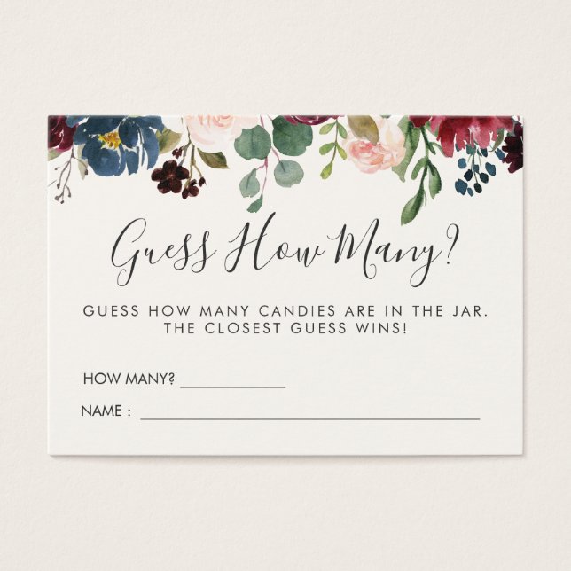 Bourgogne Boeket Baby shower | gokspel Visitekaartje (Voorkant)