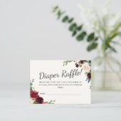 Bourgogne-boeket | Baby Shower | Luier Raffle Game Informatiekaartje (Staand voorkant)