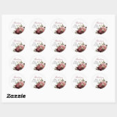 Bourgogne Boeket Bedankt Circle Stickers (Vel)