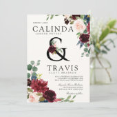 Bourgogne-boeket | Bold Ampersand Line Kaart (Staand voorkant)