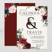 Bourgogne-boeket | Bold Ampersand Line Kaart (Voorkant / Achterkant)