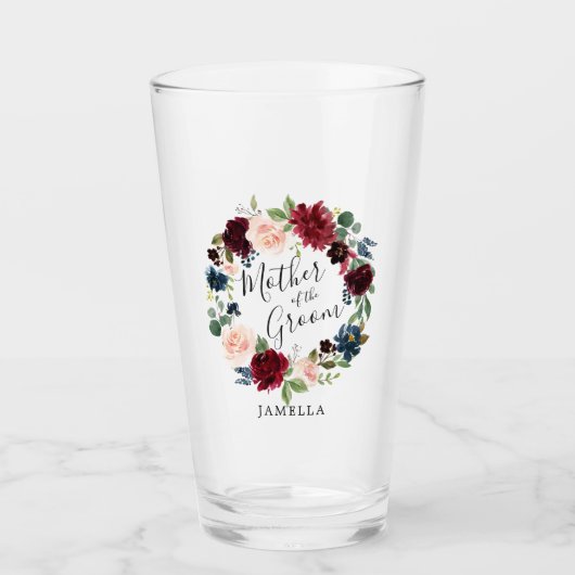 Bourgogne Boeket Krans Moeder van de Bruidegom Glas (Voorkant)