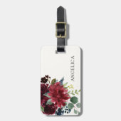 Bourgogne-boeket | Persoonlijke naam Bagagelabel (Voorkant verticaal)