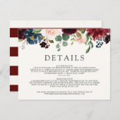 Bourgogne-boeket | Trouwdetails Informatiekaartje (Voorkant / Achterkant)