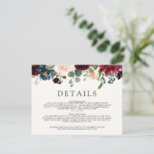 Bourgogne-boeket | Trouwdetails Informatiekaartje (Staand voorkant)