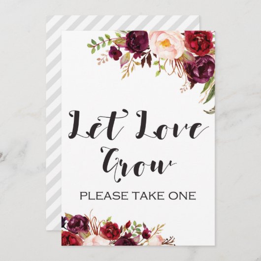 Bourgogne Boho Bloemenbord 5x7" Kaart (Voorkant / Achterkant)