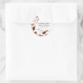 Bourgogne Boho Herfst Bloemen Ronde Sticker (Tas)