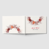 Bourgogne Boho Roos Bloemen Pampas Grass Wedding Gastenboek (Volledig)