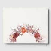 Bourgogne Boho Roos Bloemen Pampas Grass Wedding Gastenboek (Achterkant)