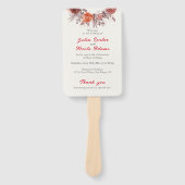 Bourgogne Boho Roos Bloemen Pampas Grass Wedding Handwaaier (Voorkant)