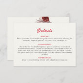 Bourgogne Boho Roos Bloemen Pampas Grass Wedding Informatiekaartje (Voorkant / Achterkant)