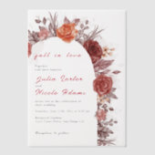 Bourgogne Boho Roos Bloemen Pampas Grass Wedding Vellum Uitnodigingen (Voorkant)